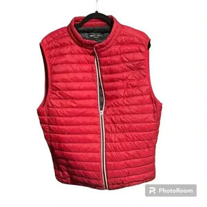 Ecoalf Puffer Vest Mens red Full Zip Sleeveless Down xl sustainable brand